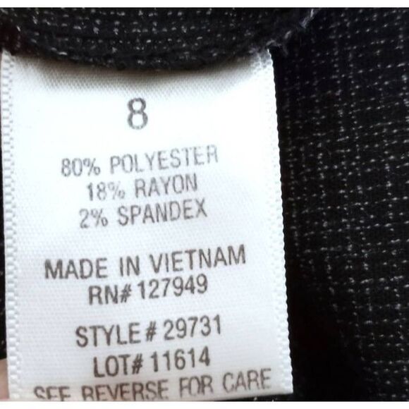 EMMA & MICHELE CHARCOAL RUFFLE MIDI DRESS SZ.8 EUC. - Picture 9 of 10